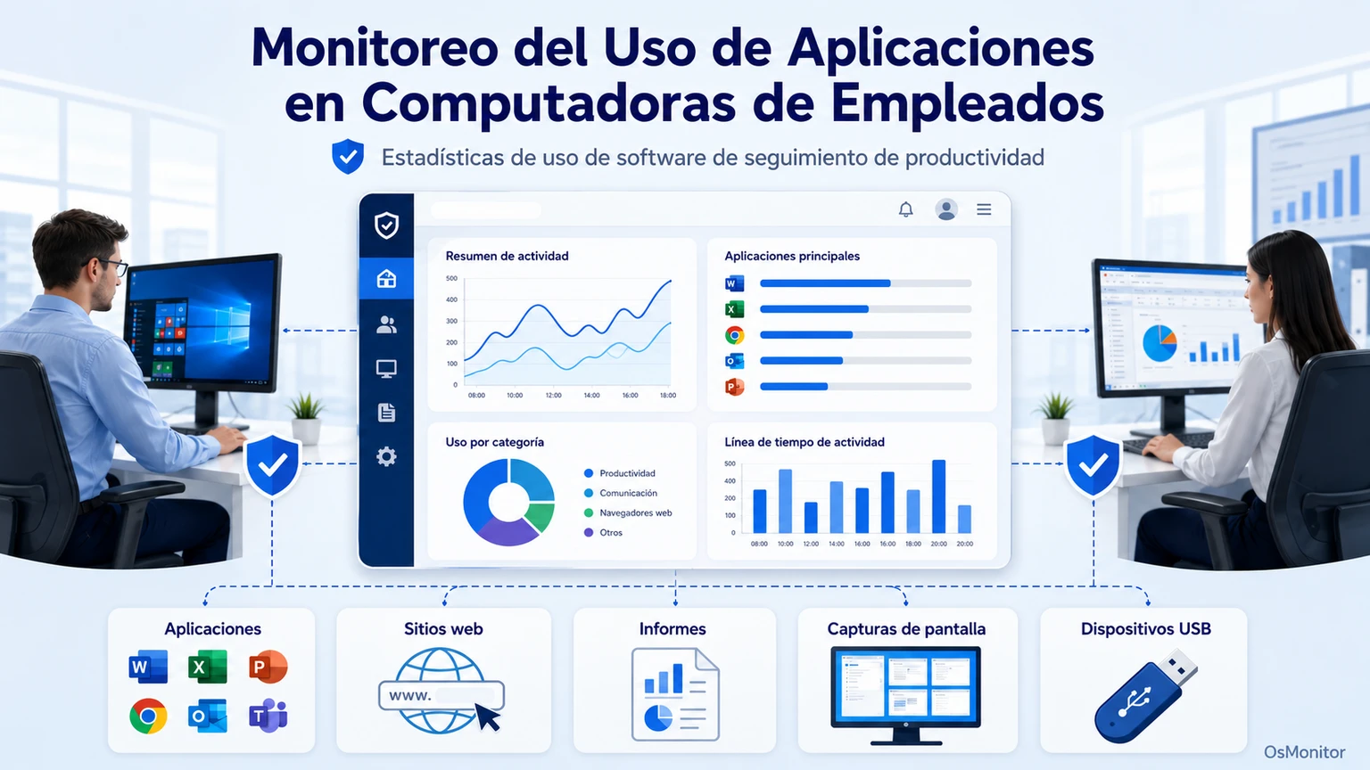 Monitoreo de aplicaciones usadas para productividad en la empresa