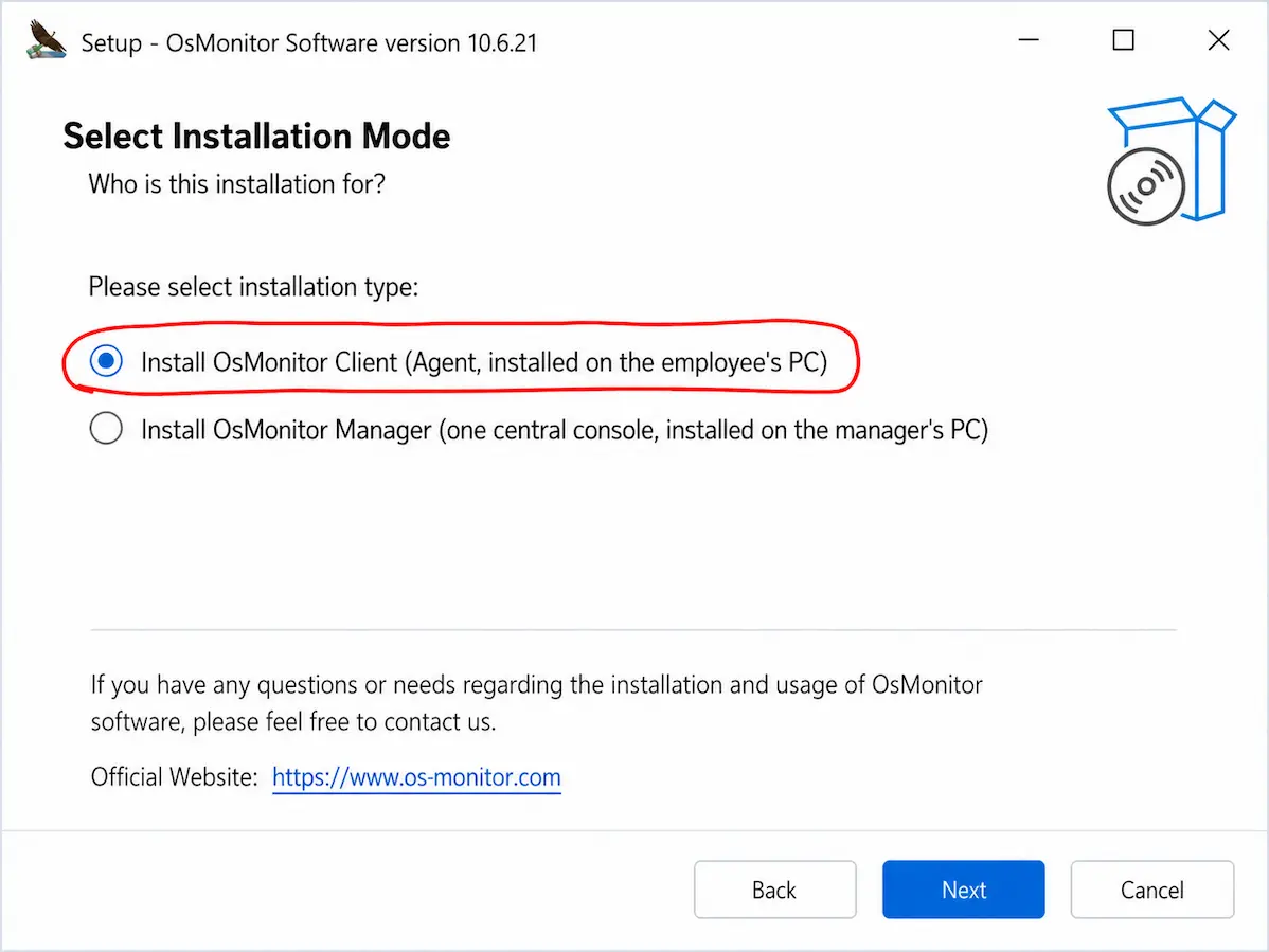 Deploying OsMonitor Monitoring Client