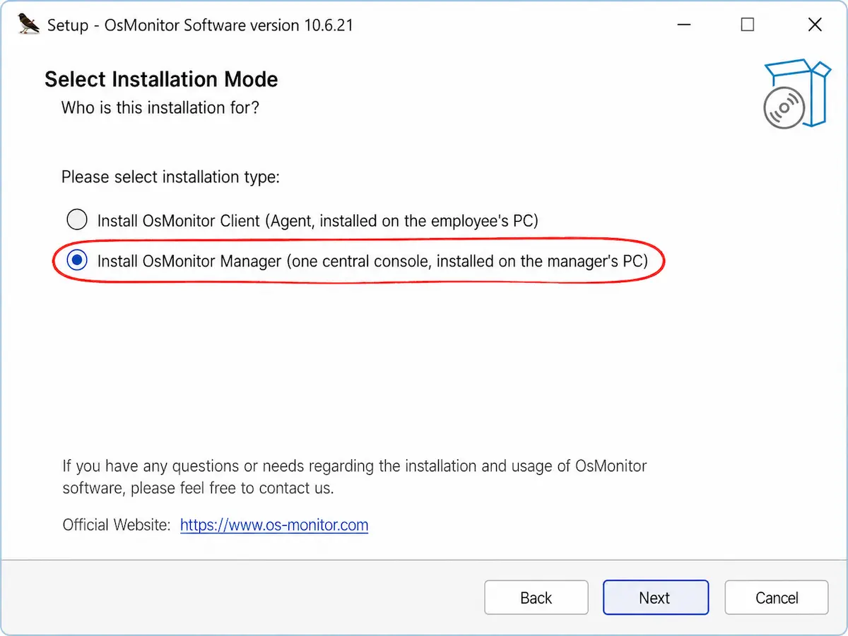 OsMonitor Employee Monitoring Software Server Installation