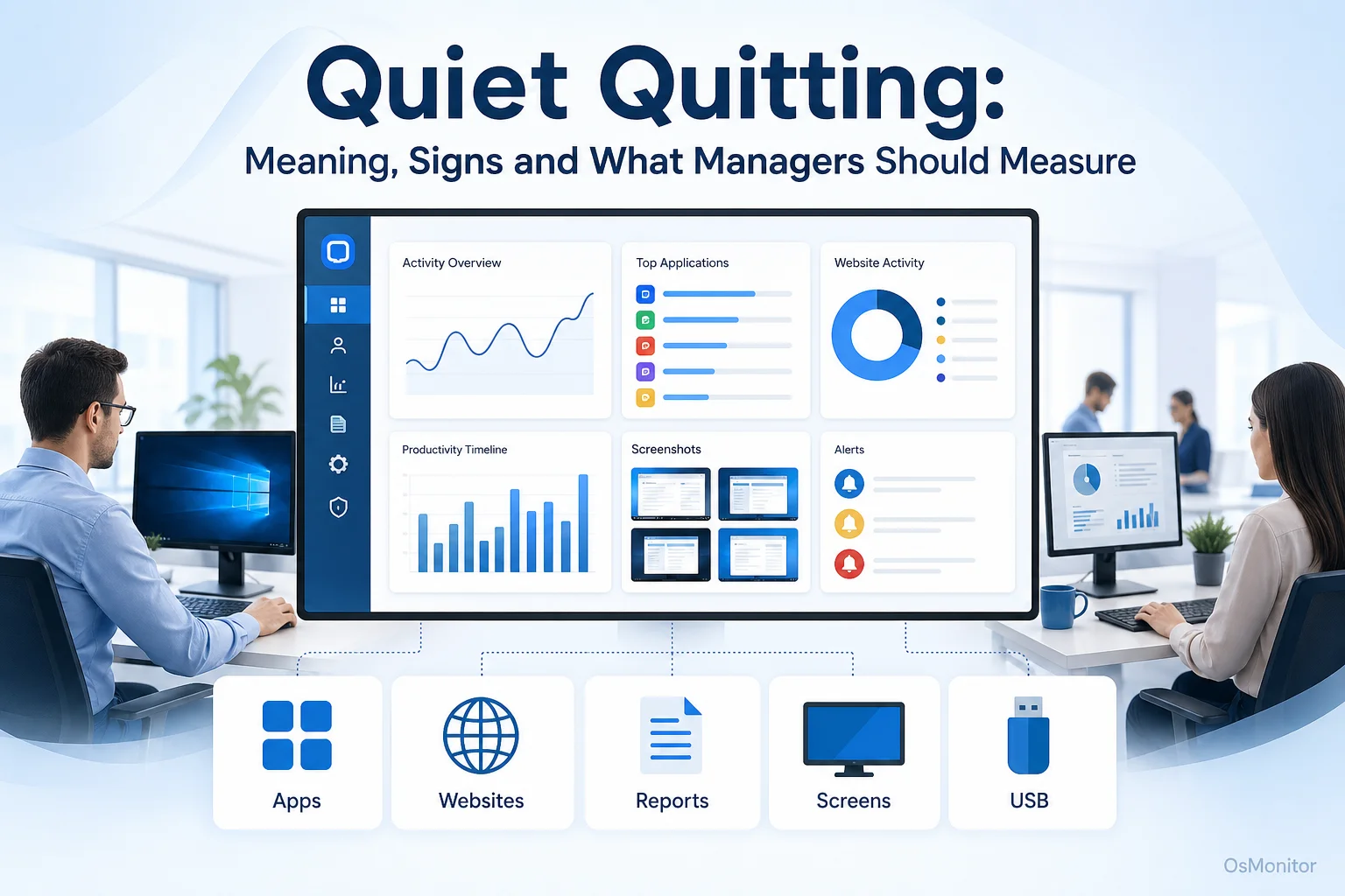 quiet quitting overview infographic for OsMonitor