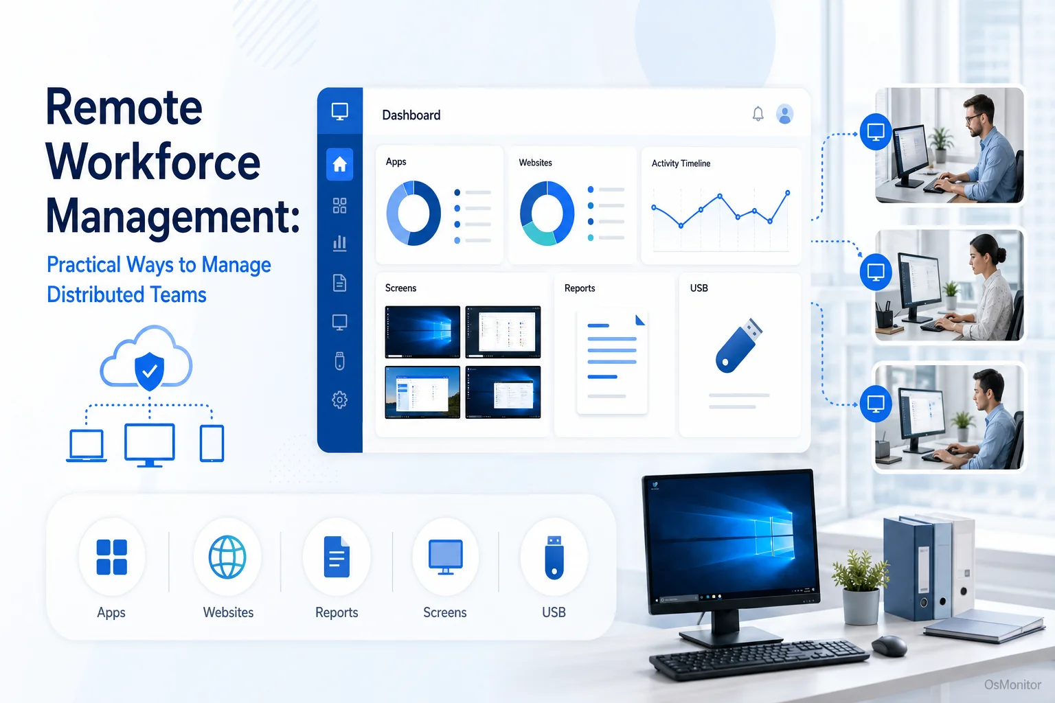 remote workforce overview infographic for OsMonitor