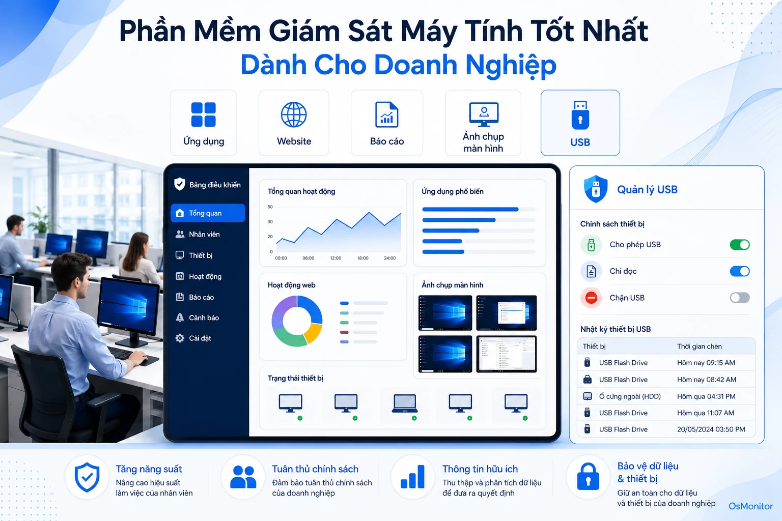 Phần mềm quản lý máy tính nhân viên tốt nhất cho doanh nghiệp