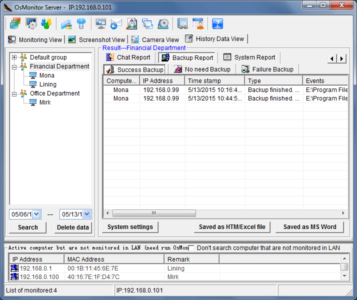 File backup monitoring