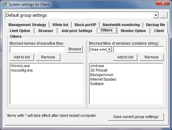 Block window and process