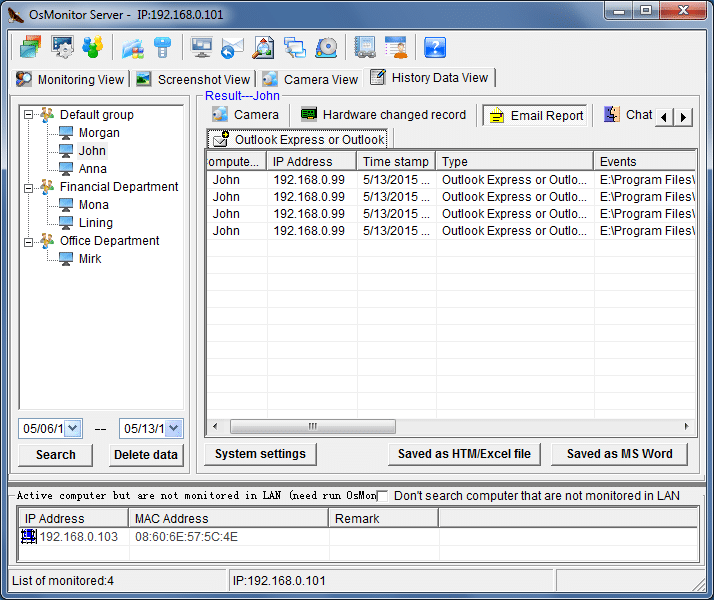 Email monitoring