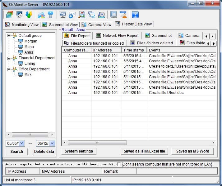 File copying monitoring