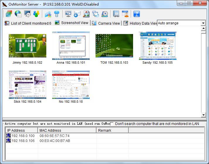 LAN Monitoring Screenshots