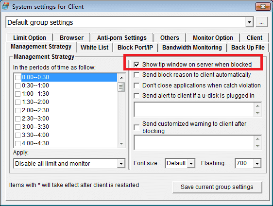 Monitoring option